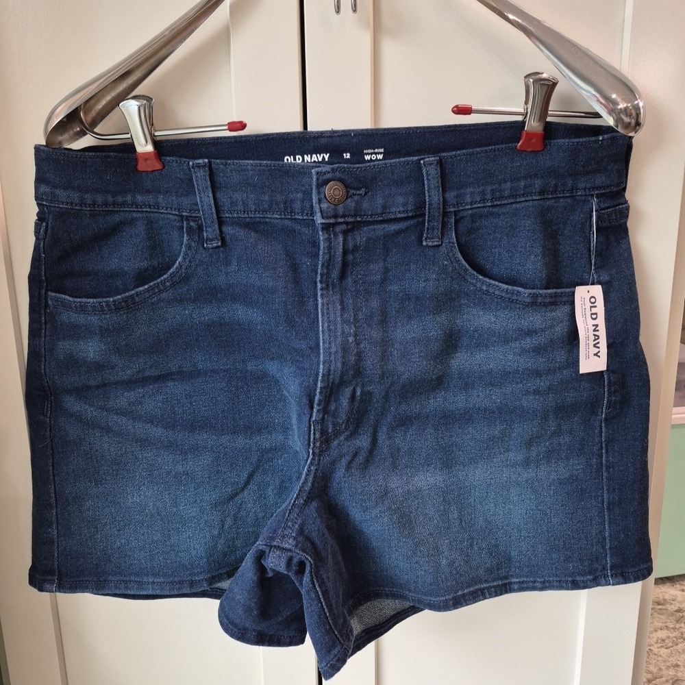 Old Navy Jean Shorts Wow High Rise Blue Women's Sz 12 NWT